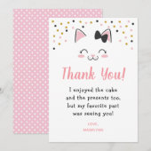 Kitty Cat Dank je wel kaarten (Voorkant / Achterkant)