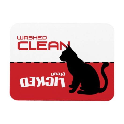 Kitty Cat Dishwasmachine Magnet - Verbruikte reini Magneet (Horizontaal)