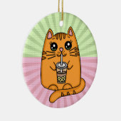 Kitty Cat drink Boba Tea Keramisch Ornament (Rechts)