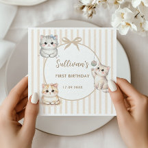 Kitty Cat Eerste Verjaardag Neutrale Kat Feest Dec