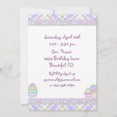 Kitty Cat en Paashaas Verjaardag Uitnodiging (Achterkant)