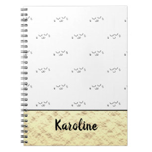 Kitty Cat Face   Monogram Notitieboek