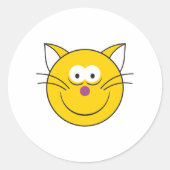 Kitty Cat Face Ronde Sticker (Voorkant)