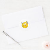 Kitty Cat Face Ronde Sticker (Envelop)