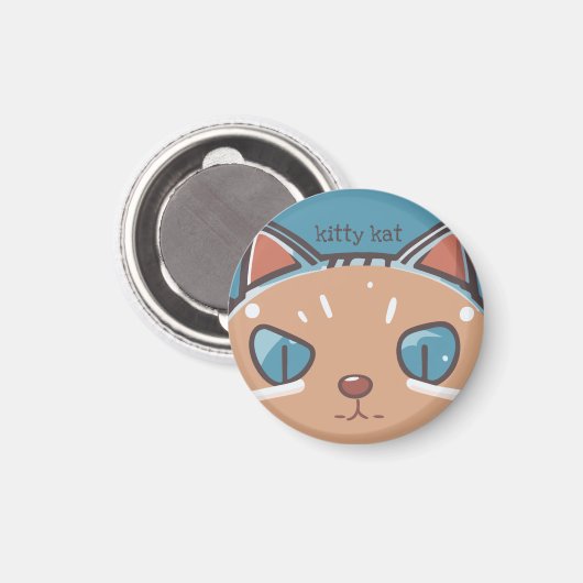 Kitty Cat Faced Magneet (Voorkant / Achterkant)