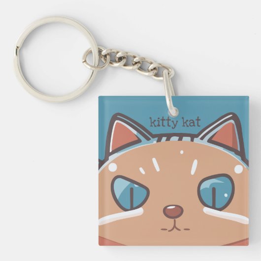 Kitty Cat Faced Sleutelhanger (voorkant)