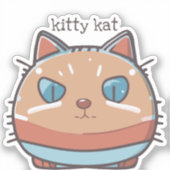 Kitty Cat Faced Sticker (Voorkant)