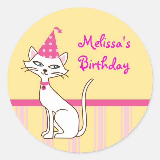 Kitty Cat Favor Seal Sticker (Voorkant)