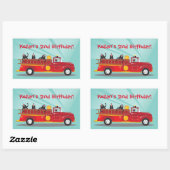 Kitty Cat Firetruck Birthday Party Stickers (Vel)