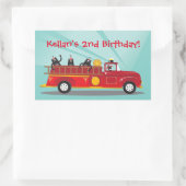 Kitty Cat Firetruck Birthday Party Stickers (Tas)