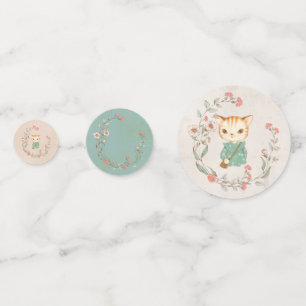 Kitty Cat Floral Girly Kitten Confetti