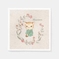 Kitty Cat Floral Persoonlijke naam Girly Kitten