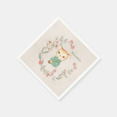 Kitty Cat Floral Persoonlijke naam Girly Kitten Servet (Hoek)