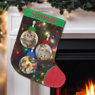 Kitty Cat Fotoversievormen toevoegen Naam Groot Grote Kerstsok