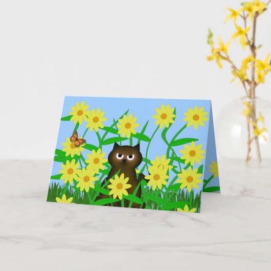 Kitty Cat & Friends Kaart (Gele Bloem)