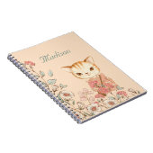 Kitty Cat Girly Cute Name Persoonlijk Notitieboek (Rechterzijde)