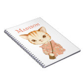 Kitty Cat Girly  Cute Name Persoonlijk Notitieboek (Rechterzijde)