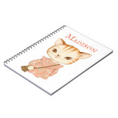 Kitty Cat Girly  Cute Name Persoonlijk Notitieboek (Linkerzijde)
