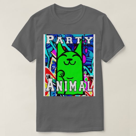 Kitty Cat Grafitti Groen T-shirt (Design voorkant)