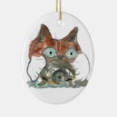 Kitty Cat haalt zijn schildpad uit Keramisch Ornament (Rechts)