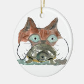 Kitty Cat haalt zijn schildpad uit Keramisch Ornament (Links)