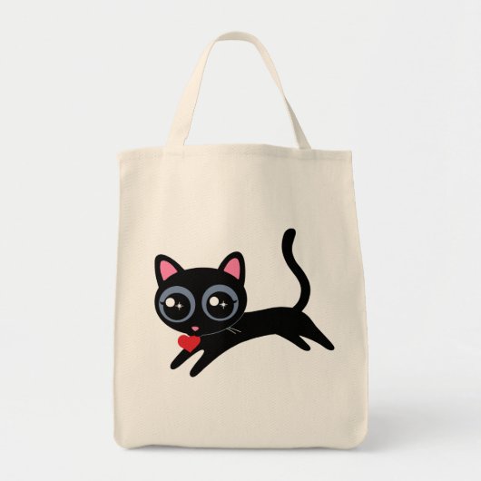 Kitty Cat Heart Thief Cute Gift voor meisje Tote Bag (Voorkant)