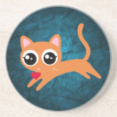 Kitty Cat Heart Thief Cute Gift voor meisje Zandsteen Onderzetter (Voorkant)