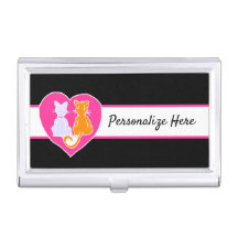 Kitty Cat     HeartsBusiness Card Hoesje
