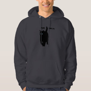 Kitty Cat is Fur Ninja (blauwe ogen) Hoodie