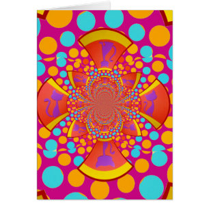 Kitty Cat Kaleidoscope Roze Blauwgroen pokadots