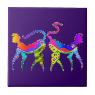 KITTY CAT KATZ CERAMIC TILE, ONDERZETTER or TRIVET Tegeltje