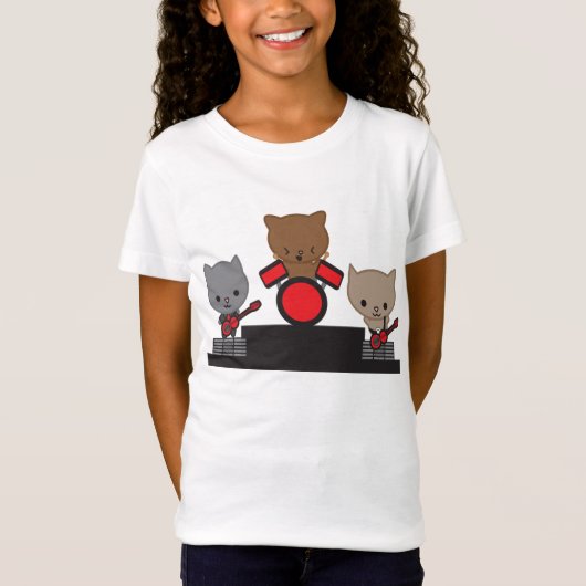Kitty Cat Kawaii Band T-shirt (Voorkant)