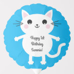 Kitty Cat Kids Birthday Cute Ballon<br><div class="desc">Deze schattige kleurrijke cartoon kitty kat is hier om je kleine kind te helpen op elke leeftijd hun allereerste verjaardagsfeest of een verjaardag te vieren! Ideaal voor een jongen of meisje die van katjes houdt.</div>