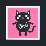 Kitty Cat Kids Birthday Cute Servet<br><div class="desc">Deze schattige kleurrijke cartoon kitty kat is hier om je kleine kind te helpen op elke leeftijd hun allereerste verjaardagsfeest of een verjaardag te vieren! Ideaal voor een jongen of meisje die van katjes houdt.</div>