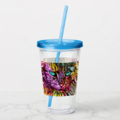 Kitty Cat Kitten Artsy Design Acryl Drinkbeker (Achterkant)