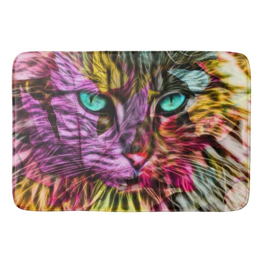 Kitty Cat Kitten Artsy Design Badmat (Voorkant)