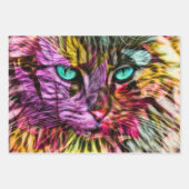 Kitty Cat Kitten Artsy Design Inpakpapier Vel (Voorkant 2)