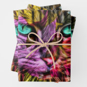 Kitty Cat Kitten Artsy Design Inpakpapier Vel (In situ)