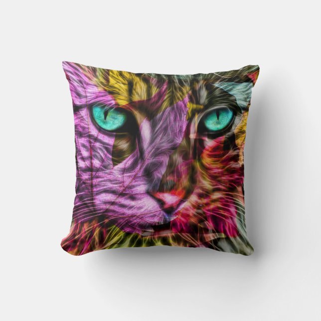 Kitty Cat Kitten Artsy Design Kussen (Voorkant)