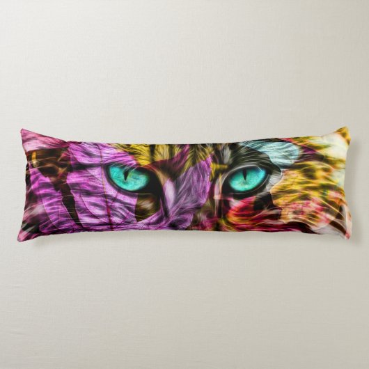 Kitty Cat Kitten Artsy Design Lichaamskussen (Voorkant)