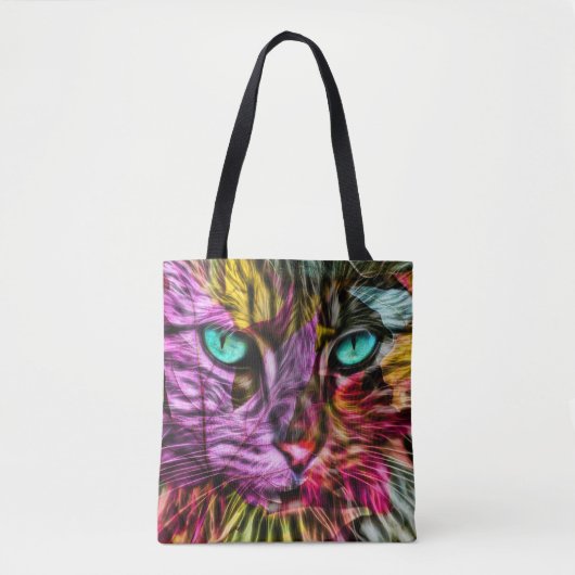Kitty Cat Kitten Artsy Design Tote Bag (Voorkant)