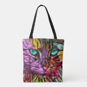 Kitty Cat Kitten Artsy Design Tote Bag (Achterkant)