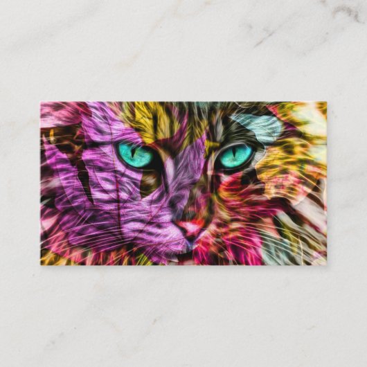 Kitty Cat Kitten Artsy Design Visitekaartje (Voorkant)