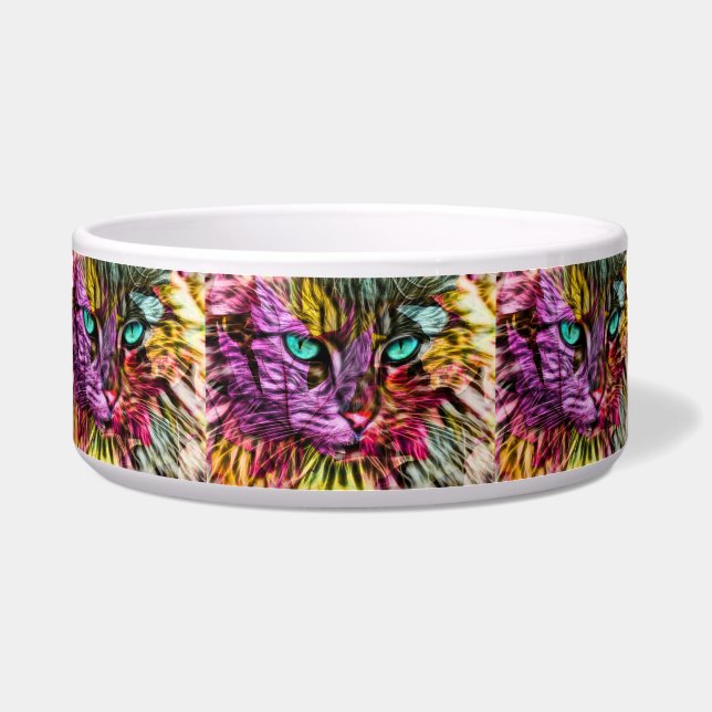 Kitty Cat Kitten Artsy Design Voerbakje (Voorkant)