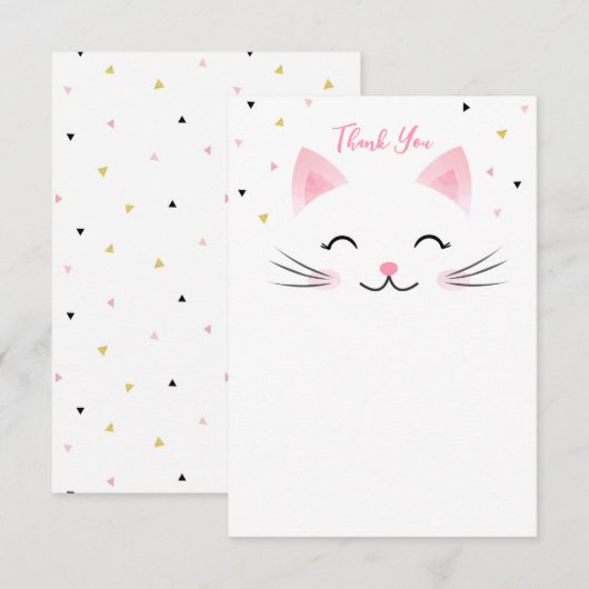 Kitty Cat Kitten Birthday blanco Kaart (Voorkant / Achterkant)