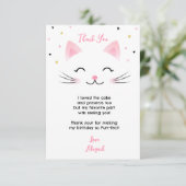Kitty Cat Kitten Birthday Dank je wel Kaart (Staand voorkant)