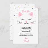 Kitty Cat Kitten Birthday Dank je wel Kaart (Voorkant / Achterkant)