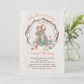 Kitty Cat kitten en Momma Baby doucheuitnodigingen Kaart (Staand voorkant)