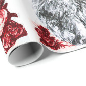 KITTY CAT/KITTEN MET RED ROSES Black White Cadeaupapier (Rol Hoek)