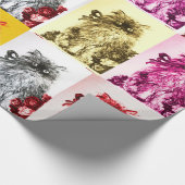 KITTY CAT/KITTEN MET RODE ROSEN CADEAUPAPIER (Hoek)